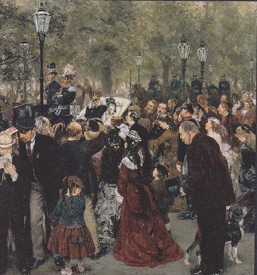 Adolph von Menzel Abreise Konig Wilhelms I oil painting image